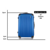 Wanderlite 28" 75cm Luggage Trolley Travel Suitcase Set Carry On Hard Case TSA Lock Lightweight Blue