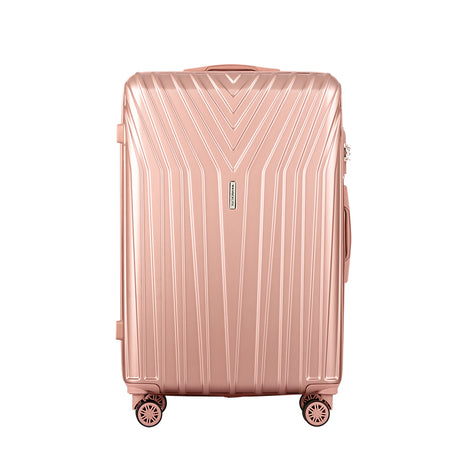 Lightweight Wanderlite 3-Piece Luggage Set – TSA Approved Hard Shell Suitcase, Pink Carry-On