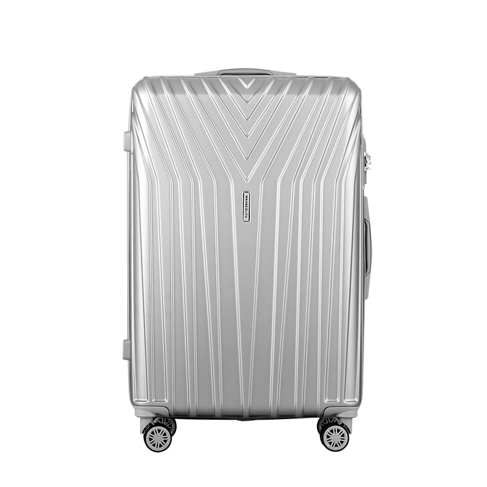 3-Piece Lightweight Luggage Trolley Set – TSA Approved Hard Shell Carry-On, Silver