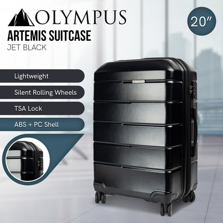 Olympus Artemis 20in Hard Shell Suitcase ABS+PC Jet Black