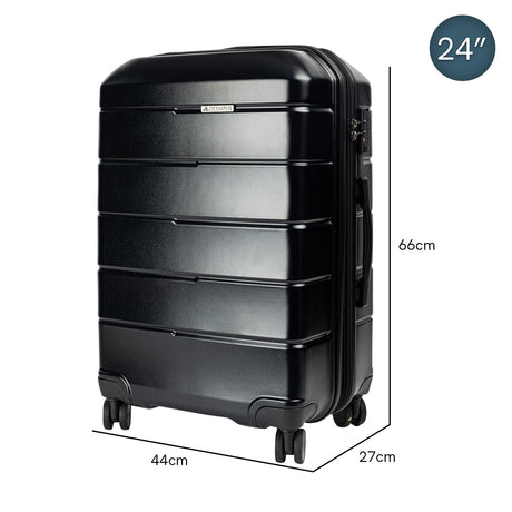 Olympus Artemis 24in Hard Shell Suitcase ABS+PC Jet Black