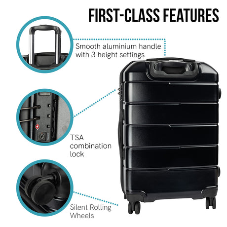 Olympus Artemis 24in Hard Shell Suitcase ABS+PC Jet Black