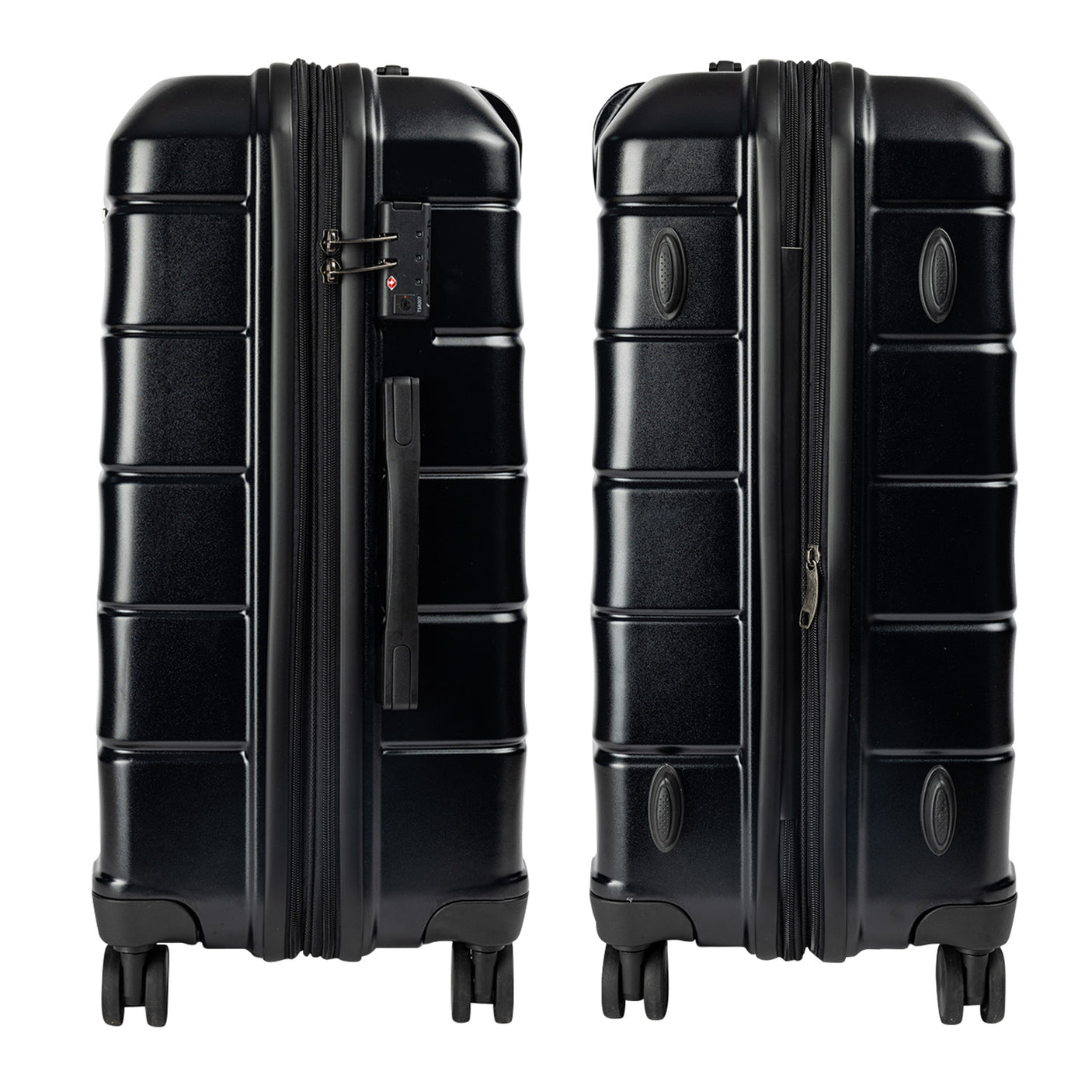 Olympus 3PC Artemis Luggage Set Hard Shell Suitcase ABS+PC Jet Black