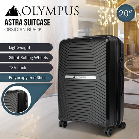 Olympus Astra 20in Hard Shell Suitcase - Obsidian Black