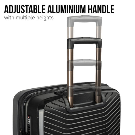 Olympus Astra 24in Lightweight Hard Shell Suitcase - Obsidian Black