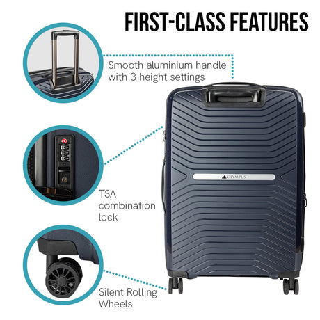 Olympus Astra 24in Lightweight Hard Shell Suitcase - Aegean Blue