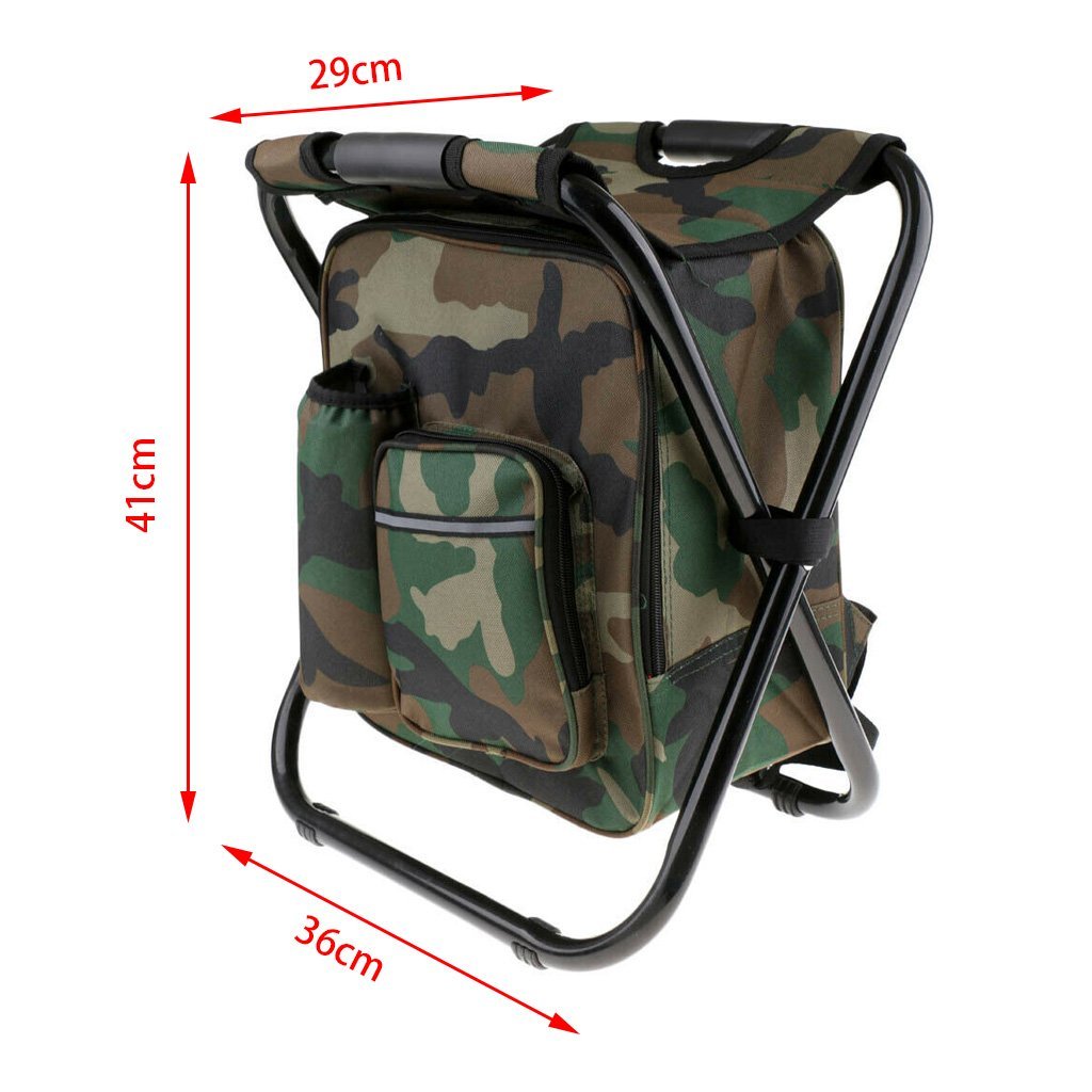 1pc Portable 3 In 1 Backpack Cooler Chair With Insulated Bag