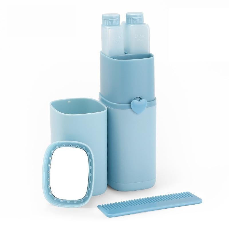 Portable Toothbrush Holder Tooth Mug Toothpaste Cup Bath Travel Box Accessories Set Pink