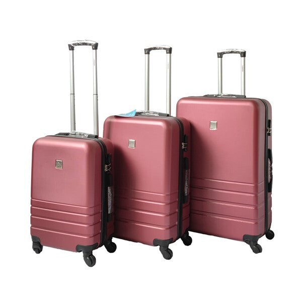 ABS Luggage Suitcase Set 3 Code Lock Travel Carry Bag Trolley Maroon 50/60/70