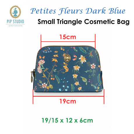 PIP Studio Petites Fleurs Dark Blue Small Triangle Cosmetic Bag