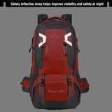 40L Waterproof Outdoor Hiking Backpack Camping Outdoor Trekking Bag(Red)