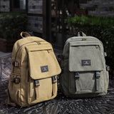 Unisex Khaki Canvas Backpack | Waterproof & Tough Outdoor Travel Rucksack