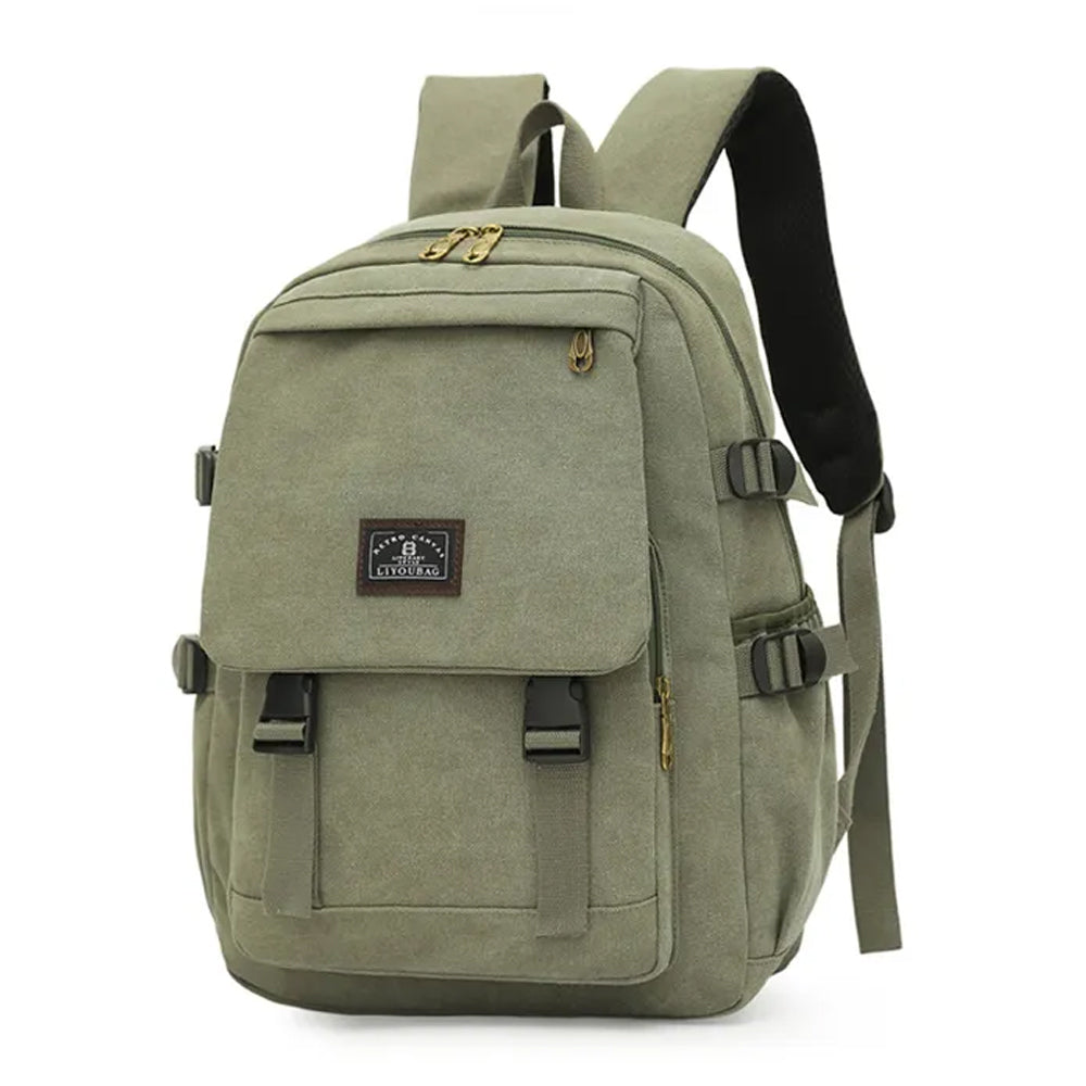 Unisex Navy Green Canvas Backpack | Waterproof & Reliable Travel Rucksack