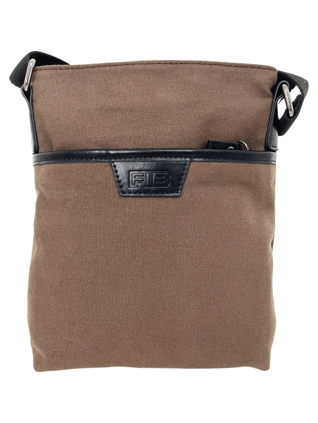 FIB Byron Canvas Sling Bag Shoulder Travel - Brown