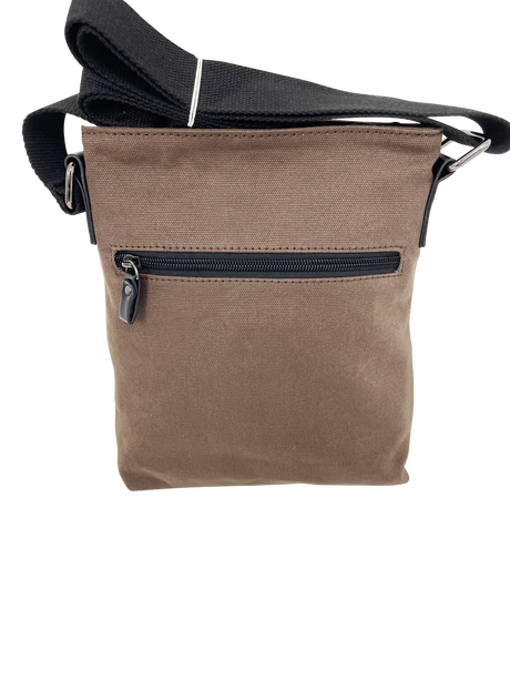 FIB Byron Canvas Sling Bag Shoulder Travel - Brown