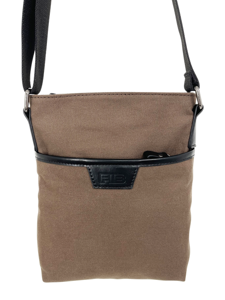 FIB Byron Canvas Sling Bag Shoulder Travel - Brown