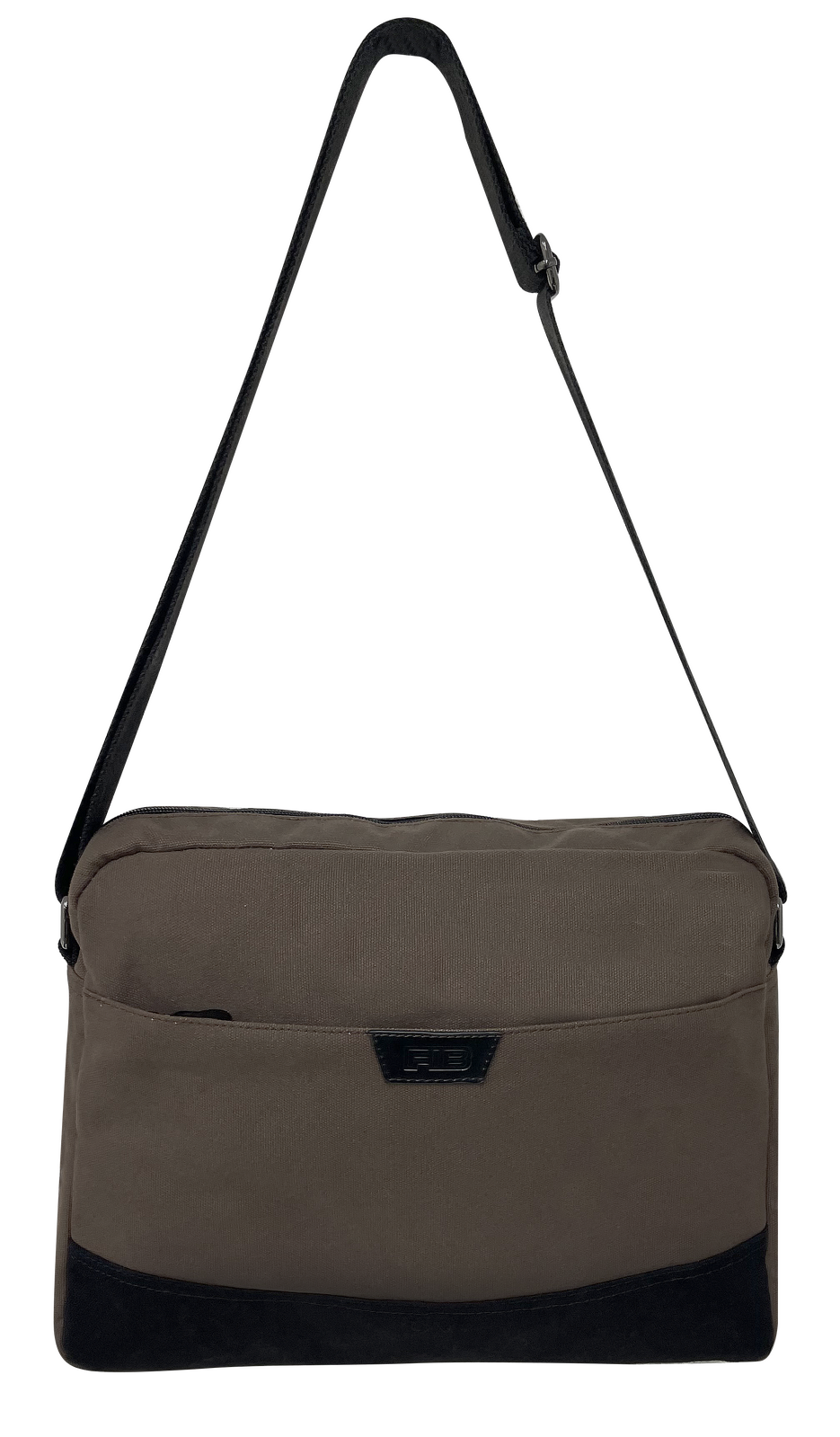 FIB Byron Canvas Laptop Messenger Bag Travel Shoulder Sling - Brown