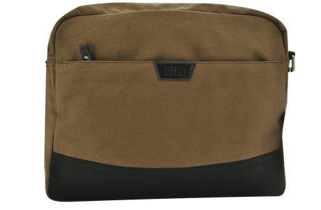 FIB Byron Canvas Laptop Messenger Bag Travel Shoulder Sling - Brown