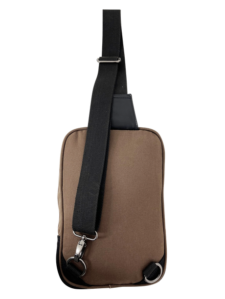 FIB Byron Sling Backpack Bag Travel w/ Single Adjustable Strap - Brown