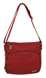 FIB Mens Crossbody Bag Satchel Adjustable Shoulder Strap Travel - Burgundy