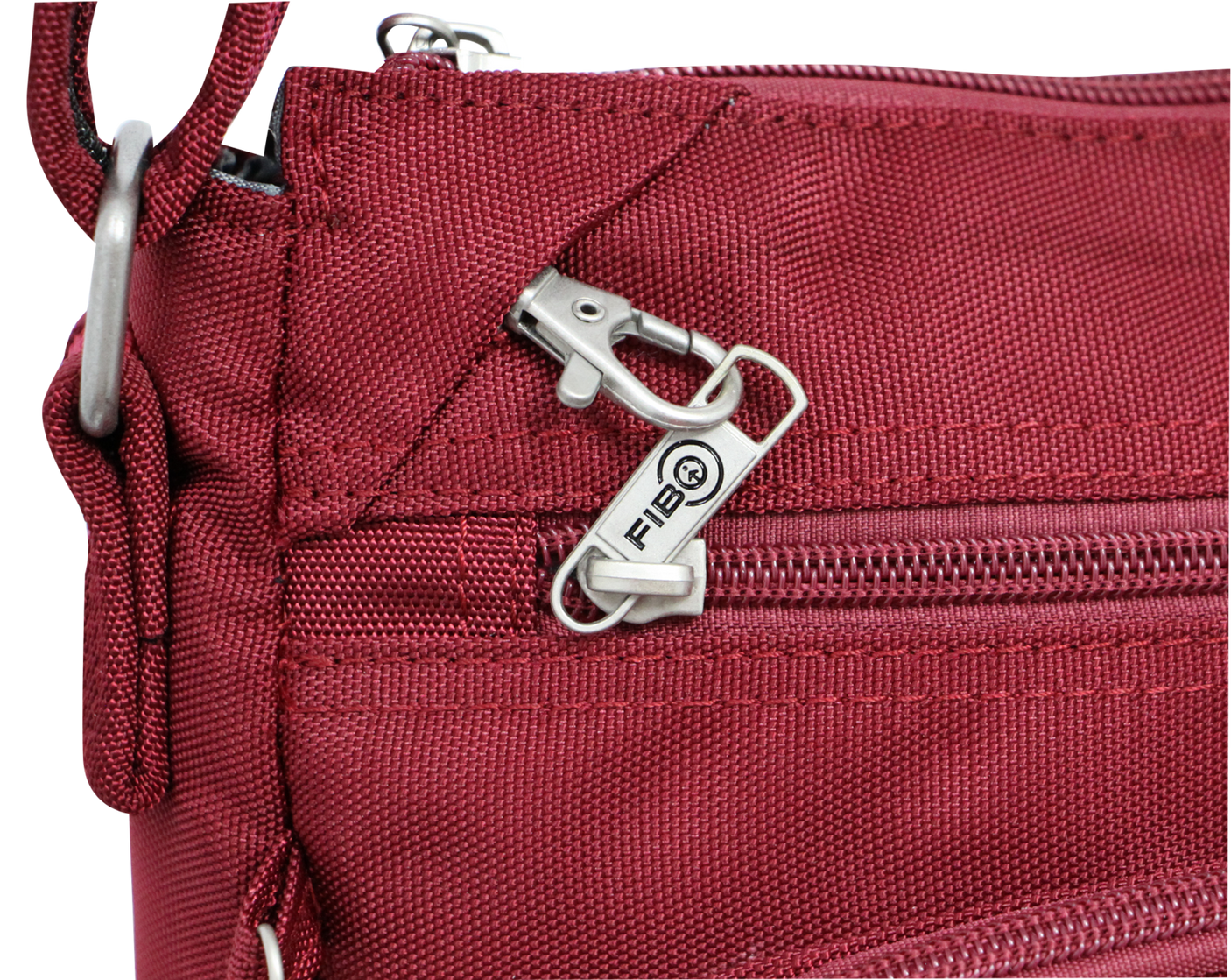 FIB Mens Crossbody Bag Satchel Adjustable Shoulder Strap Travel - Burgundy