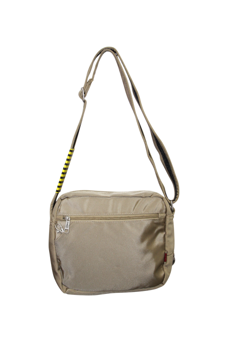 FIB Mens Crossbody Shoulder Bag Travel Satchel Adjustable Strap - Sand